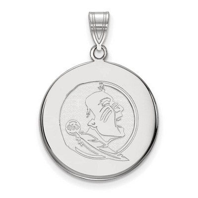 Black Bow Jewelry 14k White Gold Florida State Seminoles NCAA Large Pendant