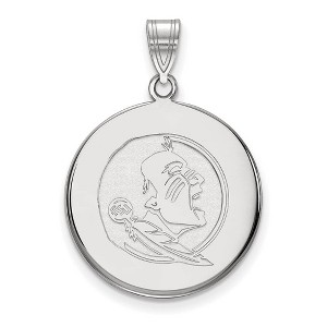 Black Bow Jewelry 14k White Gold Florida State Seminoles NCAA Large Pendant - 1 of 3