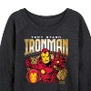 Women's - Marvel - Iron Man Tony Stark Lightweight French Terry Wide Neck Long Sleeve Shirt - 2 of 4