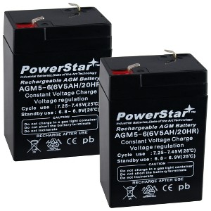 PowerStar 2 Pack - BATTERY 6V 6 VOLT SLA VRLA RECHARGEABLE 4, 4.5,5 AH battery - 1 of 1