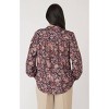 Women's Fall Floral Ruffle Detail Tie Front Blouse - BLACK TAPE - 2 of 4