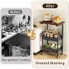 3 Tier Metal Rolling Utility Cart Organizer , Rolling Storage Carts with 2 Lockable Wheels - 3 of 4