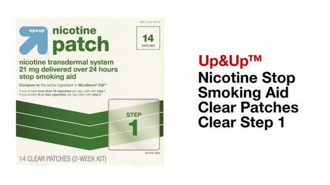 Nicotine Stop Smoking Aid Clear Patches Clear Step 1 - up &#38; up&#8482;, 2 of 7, play video