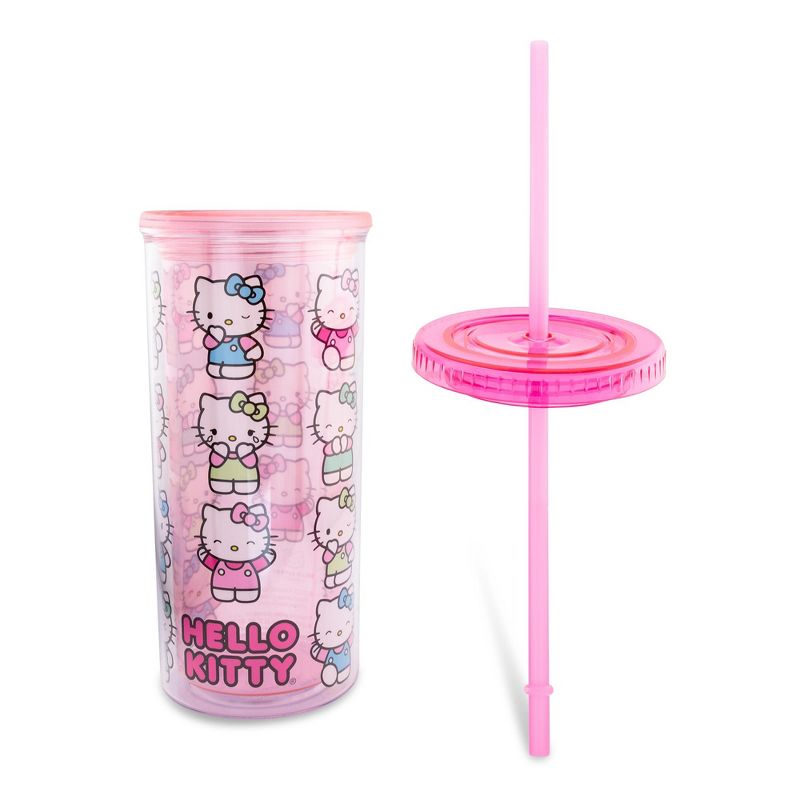 Silver Buffalo Sanrio Hello Kitty Expressions Carnival Cup With Lid and Straw | Holds 20 Ounces, 3 of 10