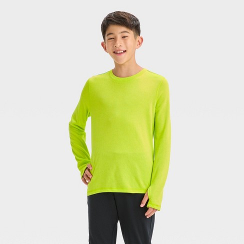 Boys' Long Sleeve T-shirt - All In Motion™ Lime Green S : Target