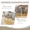 CAVINAS Bar Stools Set of 2, Upholstered Linen Counter Stools, Island Chairs with Metal Footres for Kitchen Island - 2 of 4