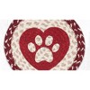 Earth Rugs Heart Paw Round Trivet – 10"x10" Braided Natural Fiber Hot Pad with Pet Lover Heart and Paw Print Design - 3 of 3