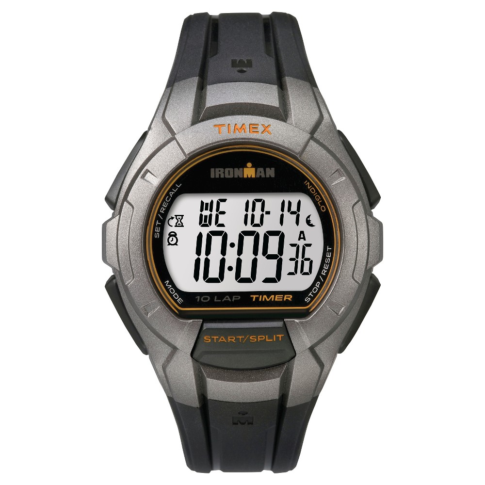 UPC 753048597277 product image for Men's Timex Ironman Essential 10 Lap Digital Watch - Black/Silver TW5K937009J | upcitemdb.com