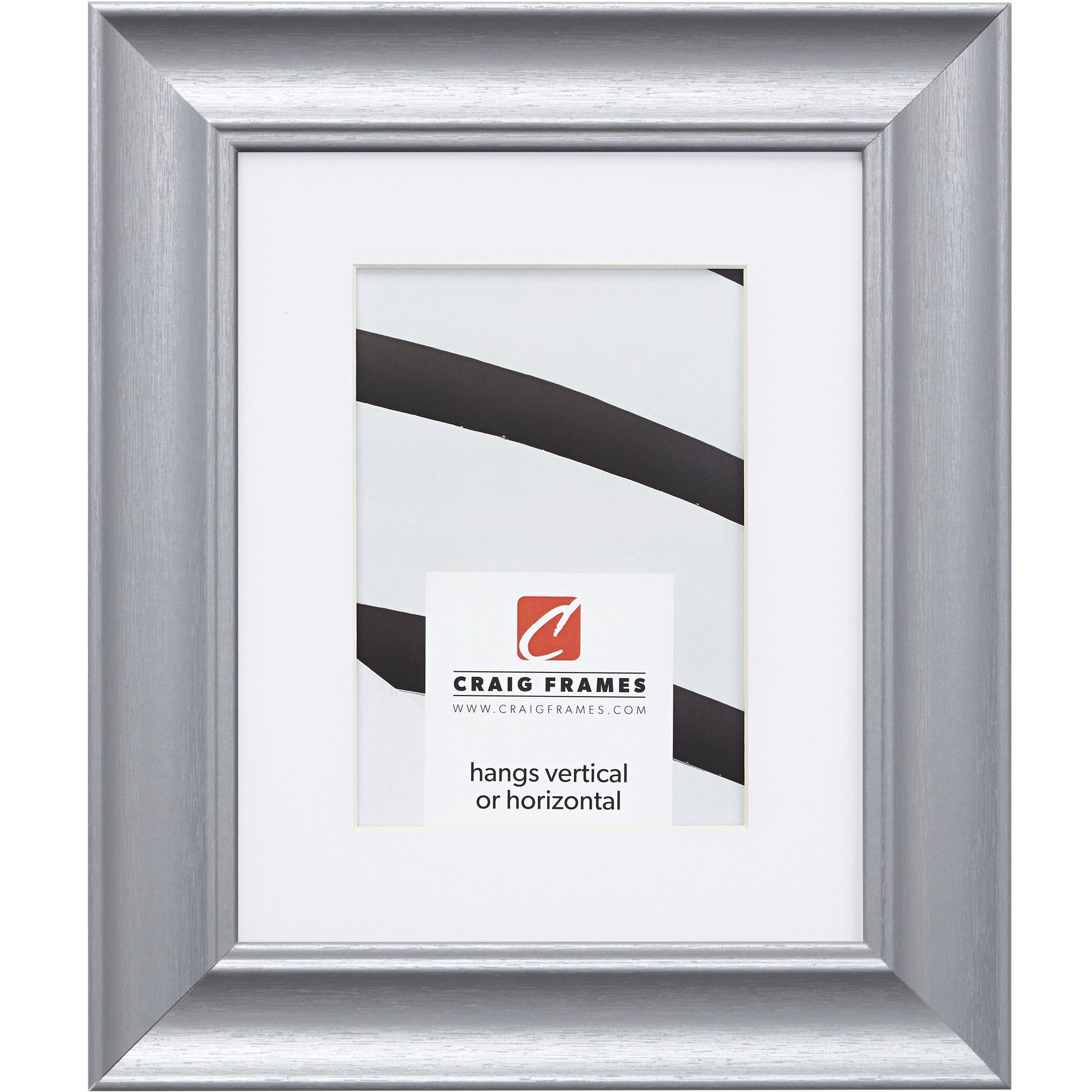 Vintage Revival Brushed Silver 11x14 inch Picture Frame matted to 8x10