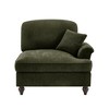 Vynxaria Chenille Sofa with 1 Pillow Green, Detachable Ruffle Skirts, Multi-Module Configurations, Curved Design, Silver Thread Embellished - 3 of 4