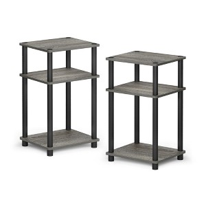 HOMLUX 2 PCS End Table 3-Tier Sofa Side Table Nightstand with Storage Shelf - 1 of 4