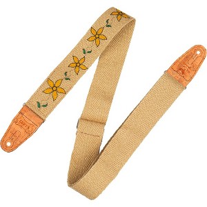 Levy's 2" Flowering Vine Hemp Series Guitar Strap Yellow Flower - 1 of 3