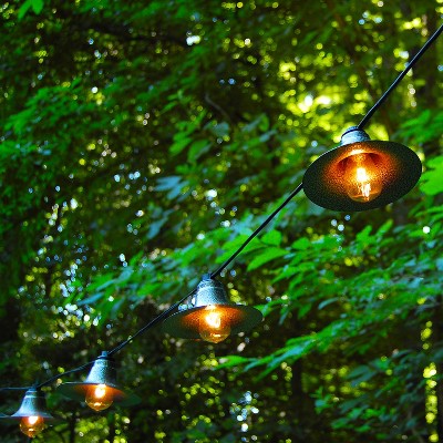 10-Light Gun Metal Electric Outdoor String Lights