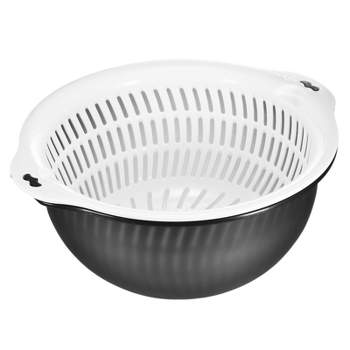 Unique Bargains Kitchen Strainer Colander Bowl Set Vegetable Washer with Bowl Multifunction Drainer Basket