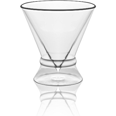 Double-Walled Stemless Martini Glasses with Ring Base - Set of 4