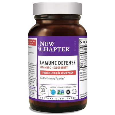 New Chapter Immune Defense Vitamin C + Elderberry Tablet - 30ct