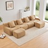 GDFStudio Irene Modern 4-Seater Teddy Upholstered with Curved Armrest and 4 Pillows - 2 of 4