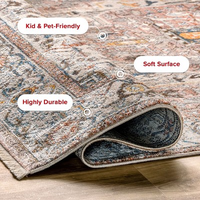 Harriet Light Brown Synthetic Medallion Square Area Rug