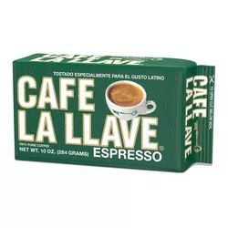 Cafe La Llave Espresso 100% Pure Dark Roast Ground Coffee - 10oz