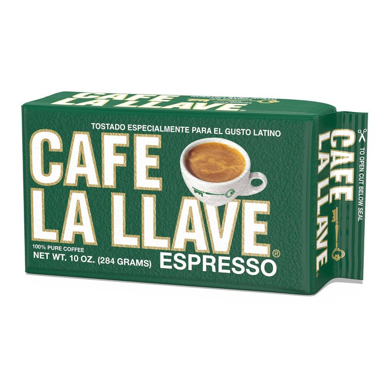 Cafe La Llave Espresso 100% Pure Dark Roast Ground Coffee - 10oz, 1 of 8