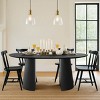 Extendable Dining Room Table,83" Oval Dining Table,Wood Grain Breakfast Dining Table for Dining Room,Kitchen,Farmhouse-Tanpinhause - 3 of 4