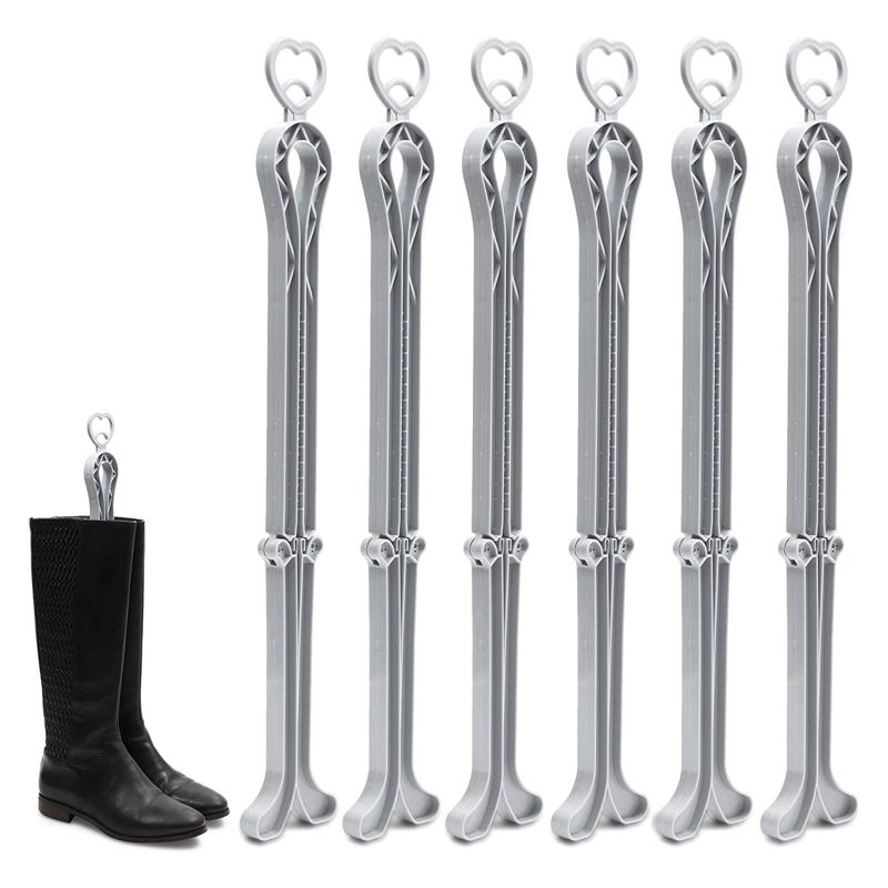 Juvale 6 Pack Folding Boot Shaper Stands for Storage, Grey Inserts Shape Holders for Women's and Men's Boots, 6 Pieces, 1 of 7