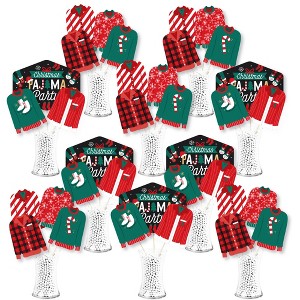 Big Dot of Happiness Christmas Pajamas - Holiday Plaid PJ Party Centerpiece Sticks - Showstopper Table Toppers - 35 Pieces - 1 of 4