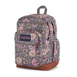 JanSport Cool Student 17.5" Backpack - Boho Floral Graphite Gray