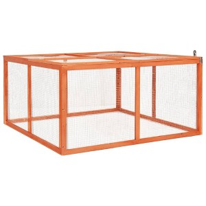 vidaXL Rabbit Hutch Bunny Cage with Hinged Door Rabbit Enclosure Solid Wood - 1 of 4