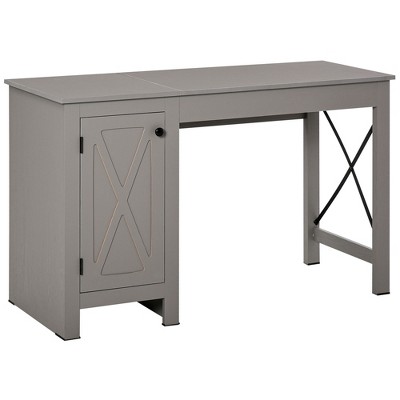 Homcom Home Office Writing Desk With Lower Storage Cabinet And X Bar ...