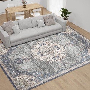 5x7 Area Rugs, Vintage Throw Rug, Large Machine Washable Rug Non-Slip, Soft Pet Friendly Rugs for Bedroom, Playroom, Dining Room, Indoor - 1 of 4