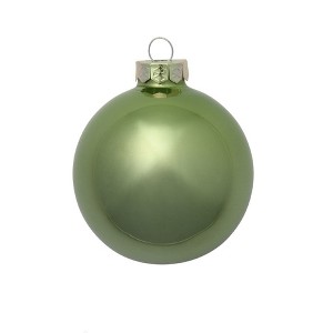 Northlight Pearl Glass Christmas Ball Ornaments - 3.25" (80mm) - Lime - 8ct - 1 of 4