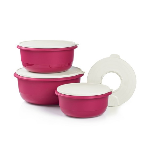 Tupperware 7pc Food Storage Ultimate Mixing Bowl Set Berry Pink
