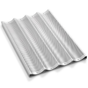 GRIDMANN 18" x 26" Commercial Aluminum Baguette Pan, Perforated French Bread Loaf Baking Pan - 1 of 4