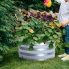 LuxenHome 2ft Round Galvanized Metal Raised Garden Bed Planter Silver - 2 of 4