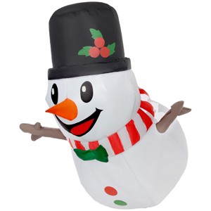 TopComfy Decorative Holiday Scene Props Outdoor Christmas Display Inflatable Hanging Snowman Festive Holiday for Garden Decor, White, 6.3"*6.3"*4.73" - 1 of 4