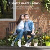 46" Outdoor Garden Bench, Metal Bench Look Slatted Frame Furniture for Patio, Park, Porch, Lawn, Deck - 4 of 4