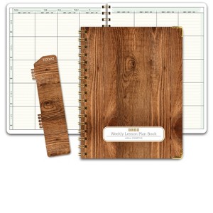 Elan Publishing Company W208 Fashion Teacher Planner Set (Woodgrain) - 1 of 4