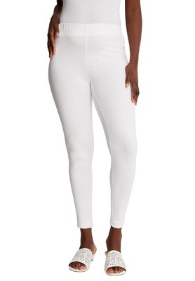 Roaman's Women's Plus Size Placement-print Legging - 30/32, White Dip Dye :  Target