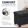 Ornavo Home Collapsible Rectangle Small Storage Ottoman with Legs - 12" x 16" x 12" - 4 of 4