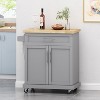 NicBex 32Inch Rolling Kitchen Island with 1 Drawer and 2 Door Cabinet,Mobile Kitchen Island Cart with Towel Holder - 2 of 4