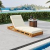 Outdoor Wood Reclining Lounge Chairs with Water-Resistant Cushions, Adjustable Chaise Loungers for Poolside or Backyard-The Pop Home - 2 of 4