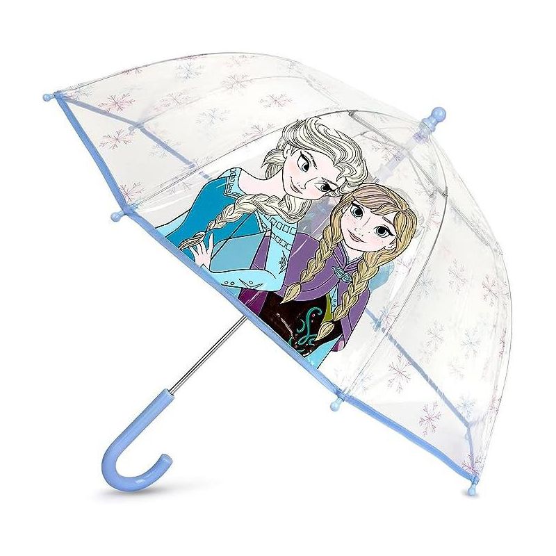 Frozen Anna and Elsa Girl's Clear Bubble Umbrella- Ages 3-10, 1 of 3