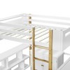 NicBex Full Size Bunk Bed with Foldable Desk Wooden Bed Frame with Storage Shelves, Ladder and Full Length Guardrail, No Box Spring Required - 4 of 4