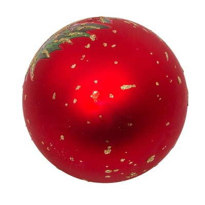 Kurt Adler Red and Gold Glass Christmas Ball Ornaments, 12-Piece Set