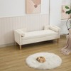 Hrinhom 65.4"W Corduroy Storage Soft Bench with Armrests - 2 of 4