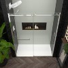 DOMETOUR S-RM6076TC 56-60'W x 76'H Frameless Sliding Shower Door, Chrome Hardware, Towel Bar & Handle - 2 of 4