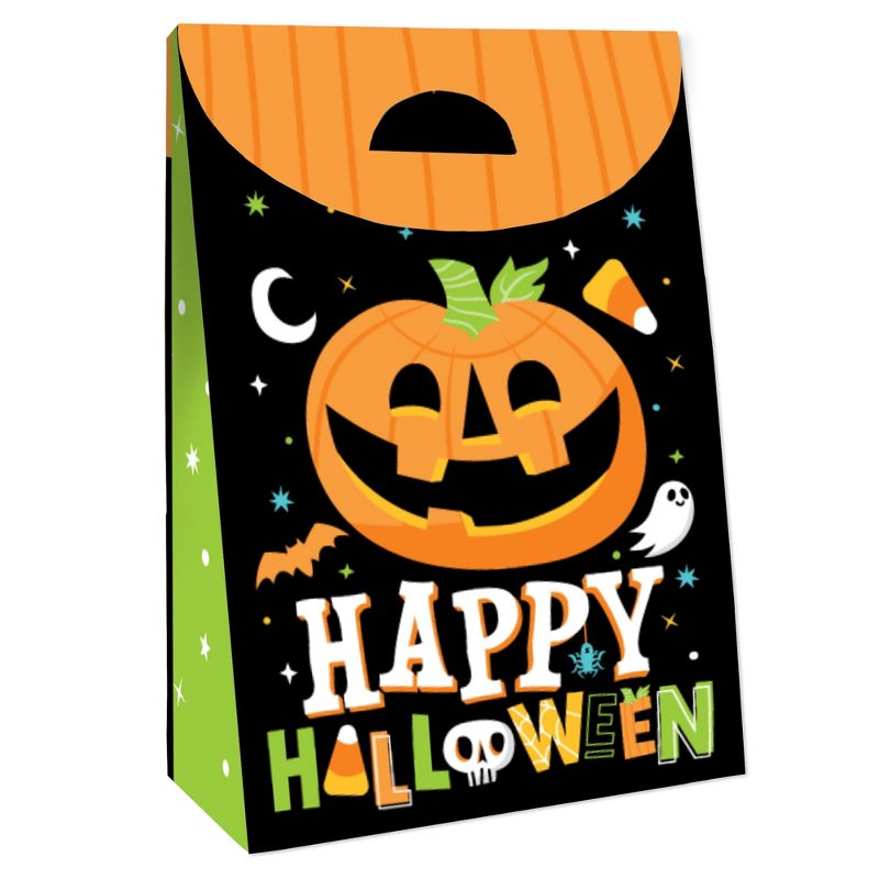 Big Dot of Happiness Jack-O'-Lantern Halloween - Kids Halloween Gift Favor Bags - Party Goodie Boxes - Set of 12, 3 of 9