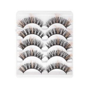 Unique Bargains 3D Curly Mix Color False Eyelashes 5 Pair - 1 of 4