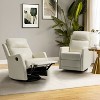 Set of 2 Ofelia Wooden Upholstery Wingback Swivel Recliner for Bedroom and Living Room |Artful Living Design-IVORY - 2 of 4